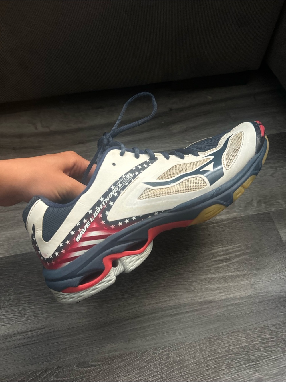 Mizuno Women Navy White and Red Athletic Sneaker